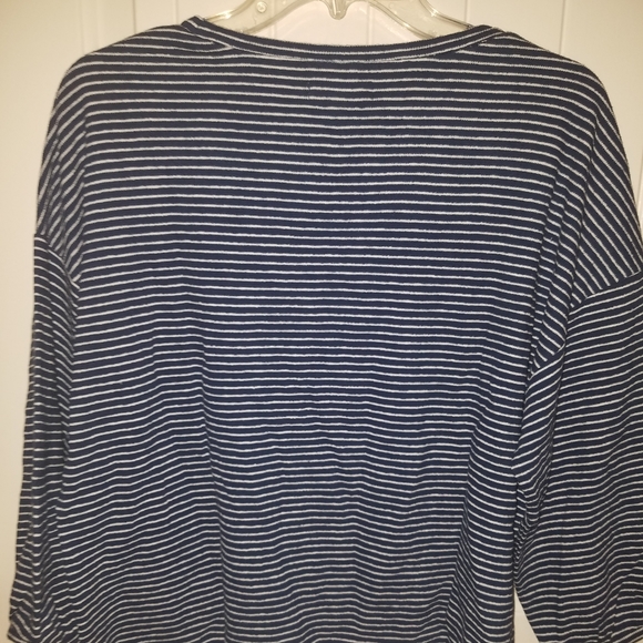 *NEW WITH TAGS* MADEWELL blue and white striped 3/4 sleeve top size large - Picture 6 of 7